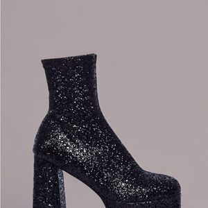 LAmade Sparkling Black Heeled Boots